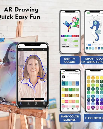 YHC 80 Colors Alcohol Markers for Artists, Free APP for Coloring, Dual Tips Alcohol-Based Markers for Drawing,Painting and Sketching, Great Gift Idea for Adults