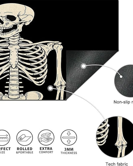 Mouse Pad Gaming Mousepad 31.5 x 11.8 Inch Large Keyboard Desktop Mat Diatomite XL Mouse Pad for Home and Office Desk Accessories with Cartoon Skeleton Line Art Design