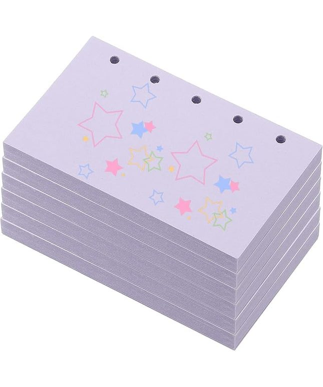PATIKIL Colored Loose Leaf Paper, 4.1" x 2.5"(A8) 300 Sheets 5 Holes Punched 150GSM Blank Binder Refill Paper Supplies for Office Note Taking Teacher Planner Journal Notebook, Purple