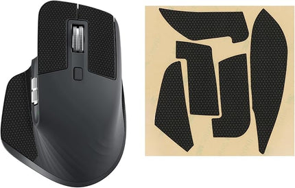 kwmobile Mouse Grip Tape Compatible with Logitech MX Master 3S Grip Tape - Non-Slip Faux Leather - Black