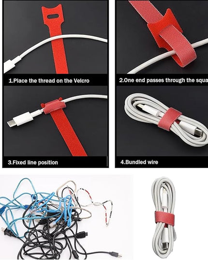 60 Pcs Cable Labels & Reusable Hook and Loop Fastening Ties Set - 30 Pcs Cord or Wire Labels & 30 Pieces Cable Tags for Electronics, Home & Office Cord Management