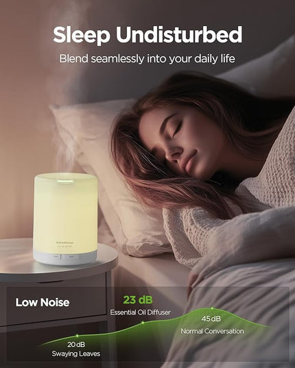 InnoGear 300ML Essential Oil Diffuser, Premium 5-in-1 Ultrasonic Aromatherapy Diffusers Scent Humidifier Aroma Diffuser Vaporizer Auto-Off Timer for Room Office Home, Basic White, Medium
