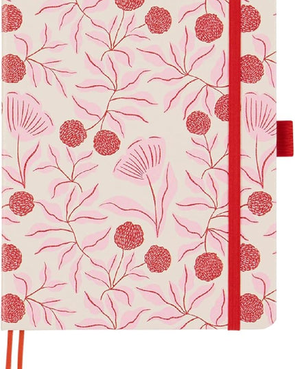 Happy Planner Small Undated Book-Bound Journal with 80 Pages of Thick 100 GSM Paper, A5 Size, Dot-Lined Layout, Feathered Floral