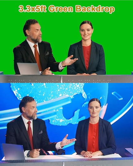 UTEBIT Green Screen Backdrop, 3.3x5 Ft Photography Greenscreen Background for Photo Video Studio, YouTube Video Streaming Zoom, Low Temperature Ironing to Remove Wrinkles