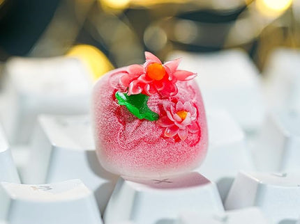 Mid-Autumn Festival Floral Mooncake Artisan Keycap R1 SA Profile Custom Cute Keycaps 1U ESC Handmade Gaming Resin Key Cap Cherry MX Switch Compatible Mechanical Keyboard Lover Gift