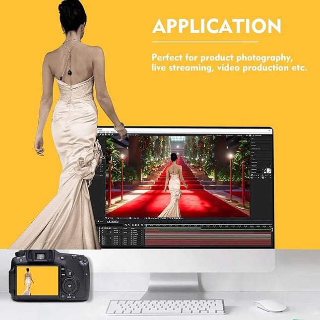Yellow Photo Backdrop, Photo Booth Portrait Photography Background, Studio Yellow Backdrop for Photoshoot Streaming Video Shooting 8FTx10FT