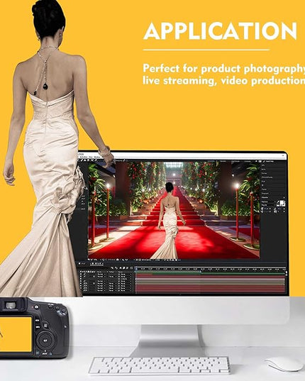 Yellow Photo Backdrop, Photo Booth Portrait Photography Backdrops, Studio Yellow Backdrop for Photoshoot Streaming Video Shooting 6x9ft