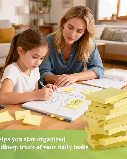 (40 Pads) Sticky Notes 1.5x2 in,Classic Yellow Post Self Stick Pad Its, Clean Removal Sticky Pads Bulk for Office, Home, School,Teachers, Meeting, Notebooks