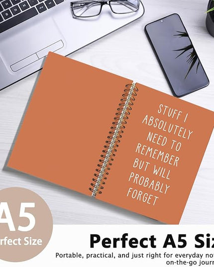LIANGW Funny Orange Notebooks for Work, Funny Work Gifts for Coworkers & Boss, Coworker Office Gifts for Men Women, Fun Spiral Notebooks Journals for Writing, Funny Office Supplies 5.5x8.3 Inch
