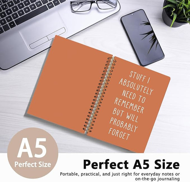LIANGW Funny Orange Notebooks for Work, Funny Work Gifts for Coworkers & Boss, Coworker Office Gifts for Men Women, Fun Spiral Notebooks Journals for Writing, Funny Office Supplies 5.5x8.3 Inch