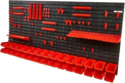96Pcs Wall Mounted Board Tool Organizer Set Garage Storage Rack Durability Hanging Storage Bins for Hardware Parts Home Store