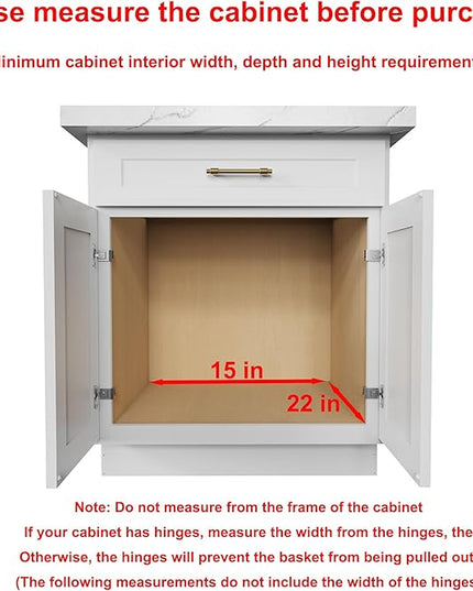 Sikarou Pull Out Cabinet Organizer,Heavy-Duty Slide Out Shelf, Wood and Wire Basket, Pull Out Drawer for for Kitchen Under Sink Space, Pantry, Bathroom, 2 Tie 14 * 21 in
