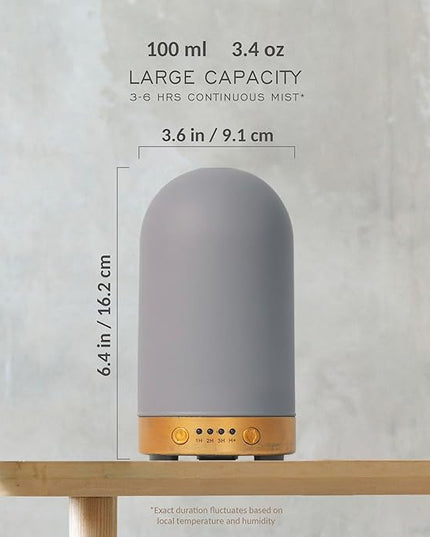 Earnest Living Glass Essential Oil Diffusers for Essential Oils 100 ml Ultrasonic Diffusers 4 Timers Night Lights and Auto Off Function Home Office Aromatherapy Diffusers for Home, Yoga, Sleep