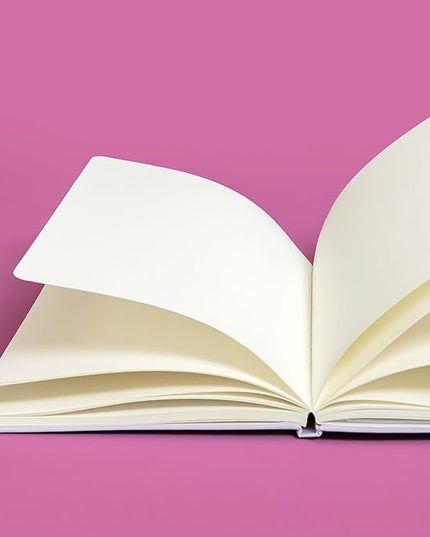 PAPERAGE Blank Journal Notebook, (Raspberry), 160 Pages, Medium 5.6 in x 8 in - 100 GSM Thick Paper – Hardcover Journaling Notebook for Work, School, Note Taking or Sketching