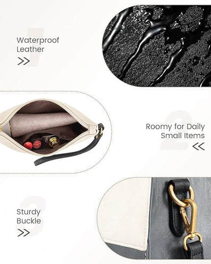 LOVEVOOK Laptop Bag for Women, 15.6 Inch Laptop Tote Bag, Vintage Leather Work Bags for Women, Waterproof Computer bag with Clutch Purse, Large Capacity Briefcase, Business Office Bag