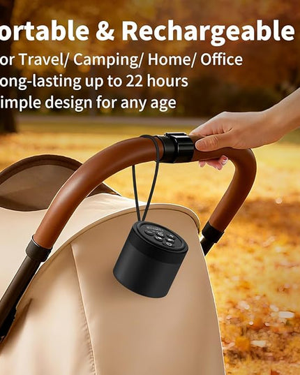 Portable Mini White Noise Machine Sound Machine with 30 Soothing Sounds for Newborn Kids Adults Rechargeable Sleep Brown Noise Machine with 4 Timers Memory Function for Travel Camping Home and Office