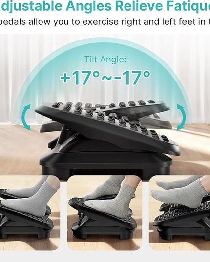 Foot Rest Under Desk with Massage Texture and Roller, Ergonomic Foot Stool with 2 Height Position, Adjustable Foot Rest for Under Desk at Work, Black