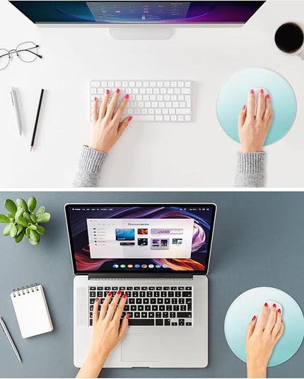 ITNRSIIET Mouse Pad Non-Slip Rubber Base Smooth Surface Stitched Edges Waterproof Durable Compatible with All Mice for Office & Gaming, Desk Accessory, Diameter 8.7 inch, Sky Gradient