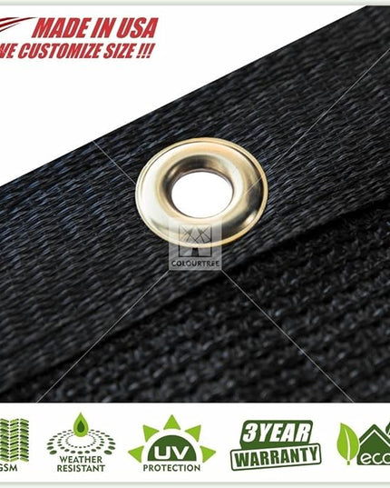 ColourTree Customized Size 6' Black and White Fence Screen Privacy Screen Heavy Duty Cable Zip Ties Included