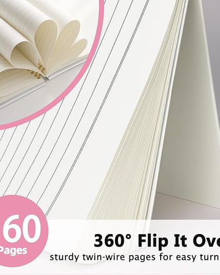 Coquette Bow Notebook Journal, cherry notebook,Preppy Aesthetic Journal, pink journal,Preppy Gifts for Women, pink school supplies, Hardcover Spiral Notebook 80 Sheets -160 Pages 5.5x8.3 Inch