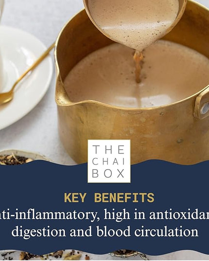 The Chai Box Loose Leaf 100% Organic Black Tea - Featured in Oprah's Favorite Things | Caffeinated Black Tea with Ginger, Cinnamon, Clove, Fennel & Cardamom (Pack of 1) 2.5 oz | Makes 25 Cups | Small Batch Loose Leaf Tea with Whole, Premium Spices
