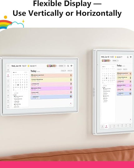 21.5 Inch Digital Calendar, Full HD Touchscreen Smart Planner for Family Schedules - Wall Mount, Great for Seamless Daily Planning & Household Organization, with LED Reminder Light