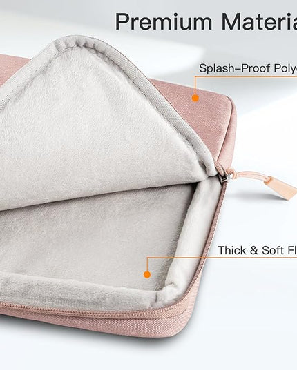 JETech Laptop Sleeve for 13-14Inch MacBook Air/Pro (M5/M4/M3/M2/M1) 2020-2025, 13-13.6 Inch Notebook, Waterproof Shock Resistant Bag Case with Accessory Pocket (Rose Gold)