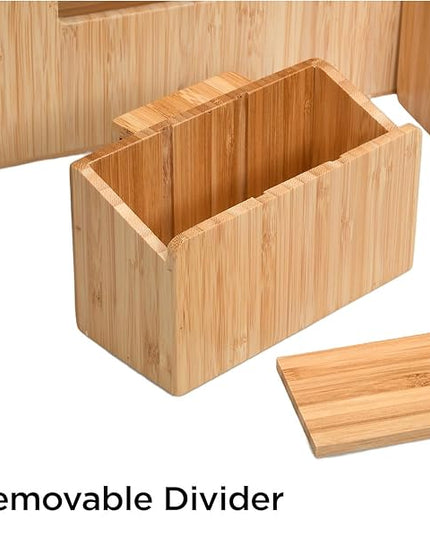 MobileVision Bamboo 12-Port Charging Station & Docking Organizer for Smartphones & Tablets, Family-Sized, for use in Corporate Offices & Classrooms (With 2 Bamboo Caddy Add Ons Included)
