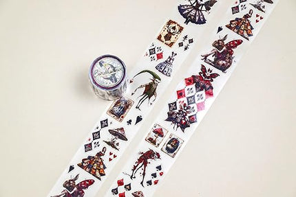 Alice’s Dark Fairies Transparent Washi Tape 4x5 cm – Decorative Scrapbooking Craft Adhesive Roll with Gothic Fairy Art, Fantasy Illustration Design for Journals, Planners, Cards & DIY Projects