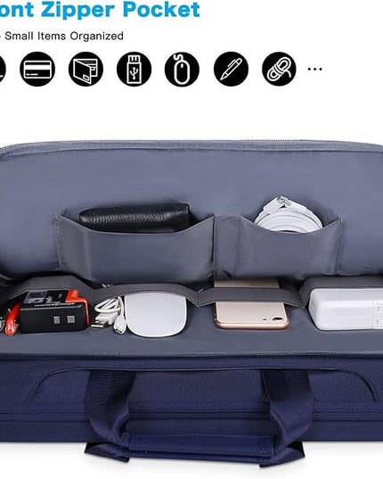 MOSISO 360 Protective Laptop Shoulder Bag Compatible with MacBook Air/Pro, 13-13.3 inch Notebook, Compatible with MacBook Pro 14 inch M5 M4 M3 M2 M1,Matching Color Sleeve with Belt, Navy Blue