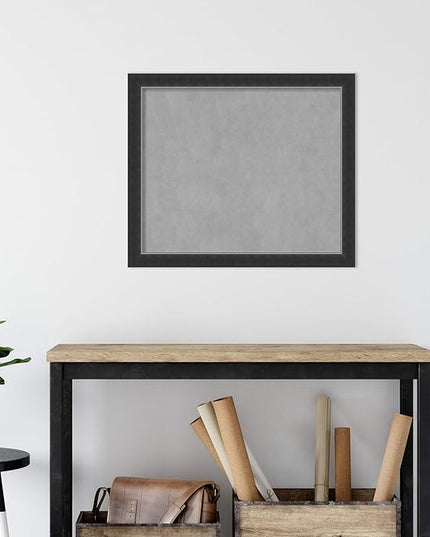 Amanti Art Black Framed Magnetic Board 23x27 Medium Vision Board for use with Magnets, 100% Metal Sheet to Display Items as Office Decor or for Home Organization in mudroom, Kitchen or Kids Room