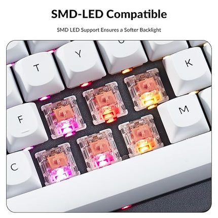 Keychron Silent K Pro Red Mechanical Switches – 110PCS, Quiet Linear 45gf, Factory Pre-Lubed, SMD-LED Compatible, 3-Pin Hot-Swappable, Smooth Typing for Gaming & Office