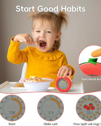 Visual Timer for Kids, 299-Minute Cute Kids Pomodoro Countdown Timer, Visual Timer for Classroom, Kitchen, Office Desk and Meetings
