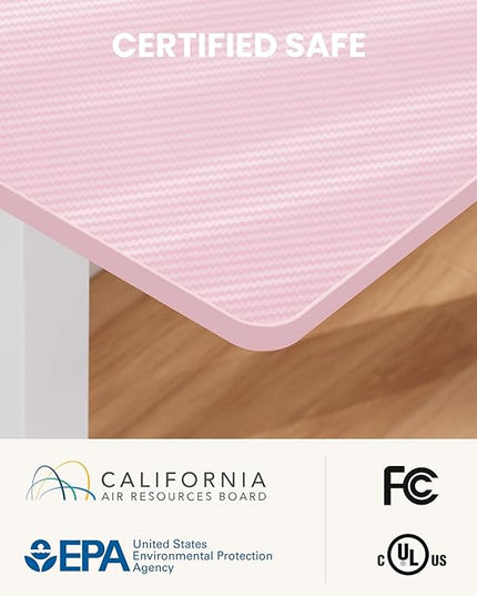 ErGear L Shaped Standing Desk, 63"x55" Electric Adjustable Height Sit Stand Desk, Ergonomic Large Computer Table, Left & Right Interchangeable Installation, Suitable for Home Office Use, Pink