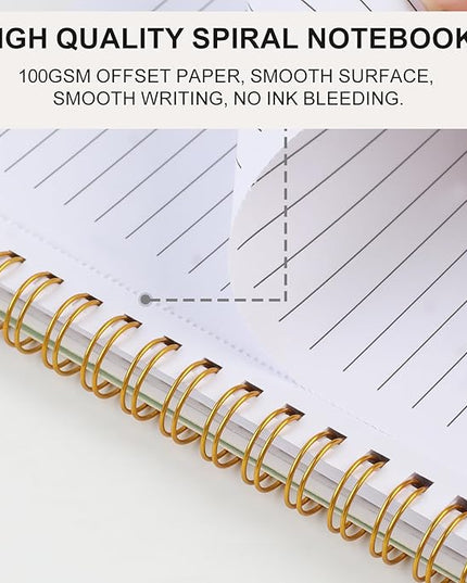 Joyberg Aesthetic Spiral Notebook, 2PCS Cute Notebook, 8.3" x 6" Notebook For Women, A5 Spiral Journal Notebook for Office/School/Home (Pink & Beige)