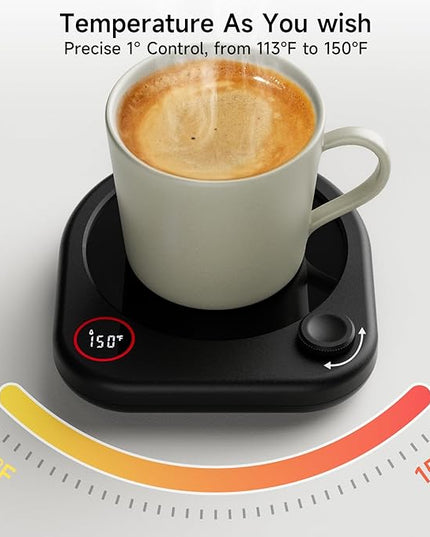 Oracer Coffee Mug Warmer for Desk, Electric Cup Heater for Tea Milk Beverages with Adjustable Temperature Display, Auto Shut Off Timer Mug Sensor, Candle Wax Heating Plate, Ideal Gift Accessory