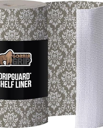 GORILLA GRIP DripGuard Shelf Liner, Non Adhesive Drawer and Kitchen Cabinet Protector, 24x240 Inch, Slip Resistant BPA Free Smooth Surface Plastic Liners for Cabinets, Bathrooms, Closets, Beige Cream