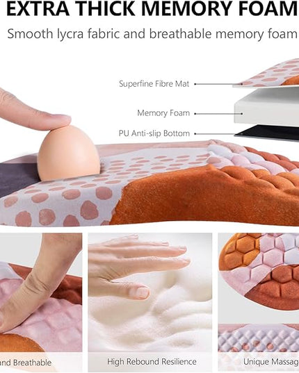 Mouse Pad Wrist Support, Laokiiy 2 in1 Keyboard Wrist Rest+ Ergonomic Mouse Pad, Non-Slip Wrist Rest for Computer Keyboard, Made Easy Typing & Relieve Wrist Pain Boho