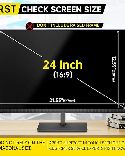 DEJIMAX 〔2-Pack〕 24 Inch Computer Privacy Screen Filter for 16:9 Monitor, Anti-Blue Light, Anti-UV,Blue Light Blocking Removable Privacy Protector Shield Fits 23.6", 23.8", 24" Monitors