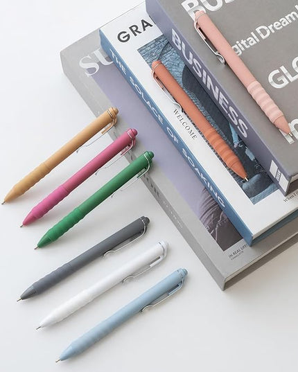 Aisibeiger Ballpoint Pens Black Ink Ball Point Pen with Super Soft Grip Medium Point 1.0mm Office Pens (Silver 12-count)