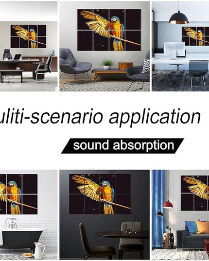 YPY Acoustic Panels Soundproof Wall Panels: Sound Absorbing Wall Art Soundproofing Panels Recording Studio Acoustical Treatments for Home Office 8 Pack 48x32 Inches