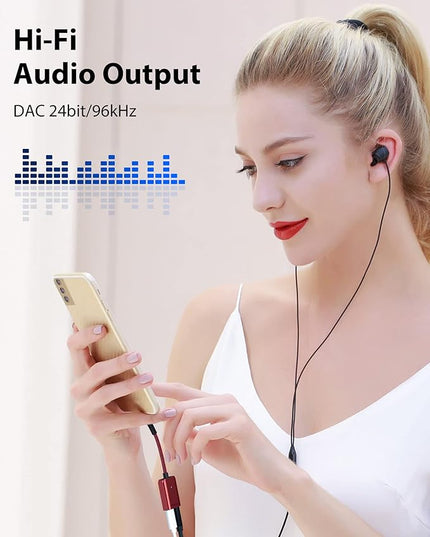 Stouchi USB C to 3.5mm Headphone and Charger Adapter, 2 in 1 USB-C to Aux Audio Jack with 30W Safe Fast Charging Hi-res DAC Compatible with iPhone 17 16 15, Galaxy S25/S24/S23/S22/S21, Pixel 6/5 (Red)