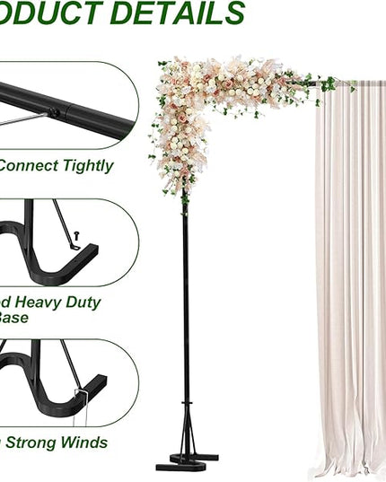 Backdrop Stand,10x7Ft Photo Backdrop Stand Photo Video Studio,Heavy Duty Square Backdrop Stand for Parties Wedding Photography Baby Shower Festival Decoration,Black