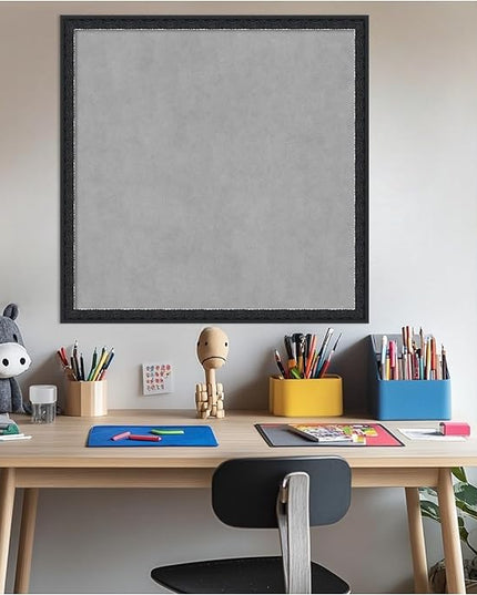 Amanti Art Black Framed Magnetic Board 26x26 Medium Vision Board for use with Magnets, 100% Metal Sheet to Display Items as Office Decor or for Home Organization in mudroom, Kitchen or Kids Room
