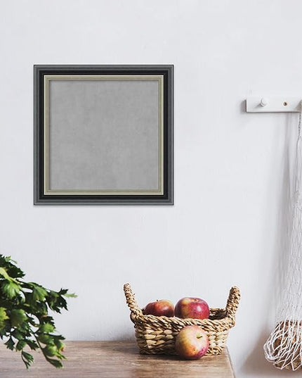 Amanti Art Black Framed Magnetic Board 15x15 X-Small Vision Board for use with Magnets, 100% Metal Sheet to Display Items as Office Decor or for Home Organization in mudroom, Kitchen or Kids Room