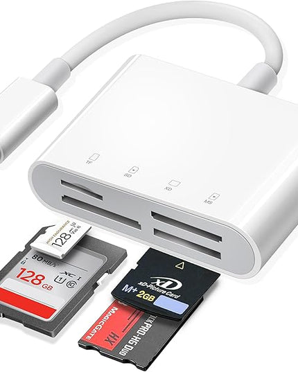 USB C SD Card Reader for iPhone 15 16/iPad/MacBook/Mac, xdgeLoad 4 Slots Type C Reader Supports SD/Micro SD/MS/XD-Picture (xD) Cards, Trail Camera Card Adapter Plug and Play