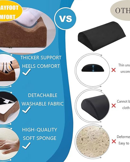 Foot Rest for Under Desk at Work, Ergonomic Under Desk Footrest with Washable Cover, Memory Foam Foot Stool for Office Chair & Gaming Chair, Back & Hip Pain Relief, Brown