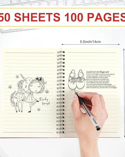 Yahenda Spiral Notebook Bulk A5 Journal Lined 8.3'' x 5.5'' Writing Composition Paper Small Notepad Subject Notebook for Students Office Business Back to School Supplies(Mixed Colors,6 Pcs)