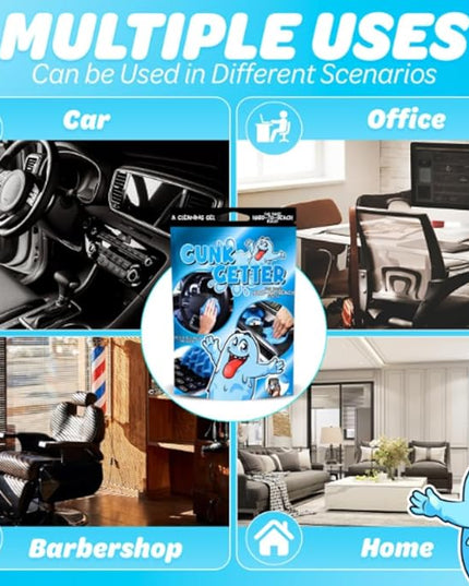 Cleaning Gel for Those Hard to Reach Places, Automotive Cup Holder Electronic Keyboard Office, Slime Gel Cleaner Dust Crumb Removal, 6 Pack