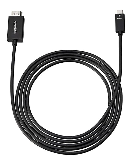Amazon Basics Premium Aluminum USB-C to HDMI Cable Adapter, Thunderbolt 3 Compatible, 4K@60Hz, for Monitors, TVs, Tablets, 6-Foot, Black